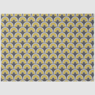 Papel De Seda Boho Arco-íris Amarelo e Cinza