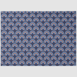 Papel De Seda Boho Arco-íris Laranja e Azul Marinho