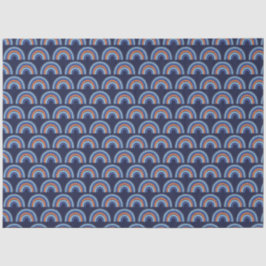 Papel De Seda Boho Arco-Íris Laranja e Marinho Azul