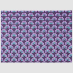 Papel De Seda Boho Arco-íris Roxo e Azul Turquesa