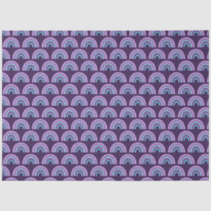 Papel De Seda Boho Arco-Íris Roxo e Turquesa Azul