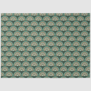 Papel De Seda Boho Arco-íris Verde e Marrom