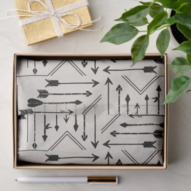 Papel De Seda Boho Arrows e Sun V12 ID748 (Presente)