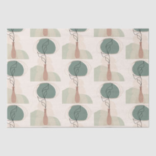 Papel De Seda Boho Art Style Modern Vase Plant