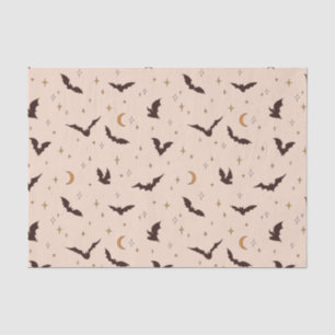 Papel De Seda Boho Bats e Stars Halloween