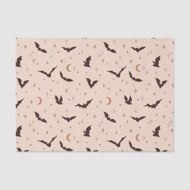 Papel De Seda Boho Bats e Stars Halloween (Frente )