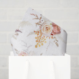 Papel De Seda Boho Bege, Grama das Pampas Terracota Aquarela We