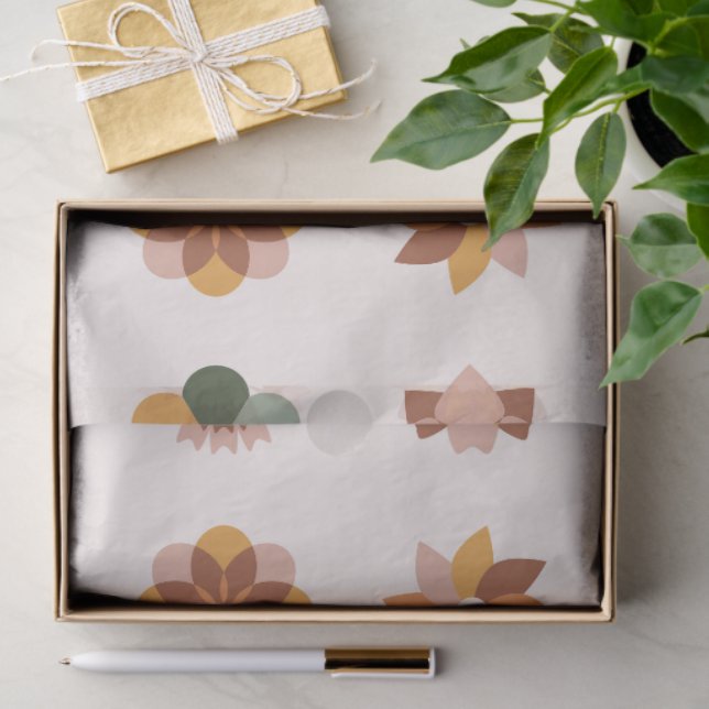 Papel De Seda Boho Blocks Floral (Presente)