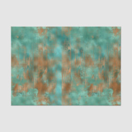 Papel De Seda Boho Blue Teal Copper Patina