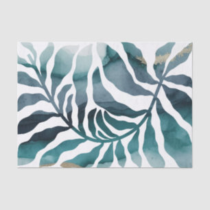 Papel De Seda Boho Botânico Kelp Monograma Aquarela Matisse