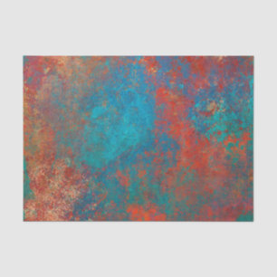 Papel De Seda Boho Copper Blue Orange Grunge