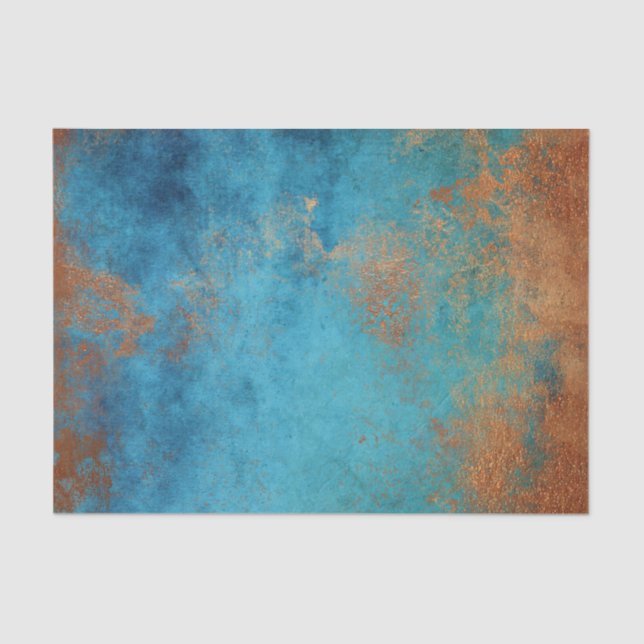 Papel De Seda Boho Copper Blue Rustic (Frente )