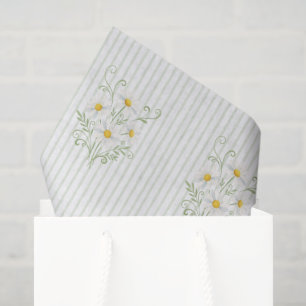 Papel De Seda Boho Daisy Pateta Sage Verde Chá de Bebê