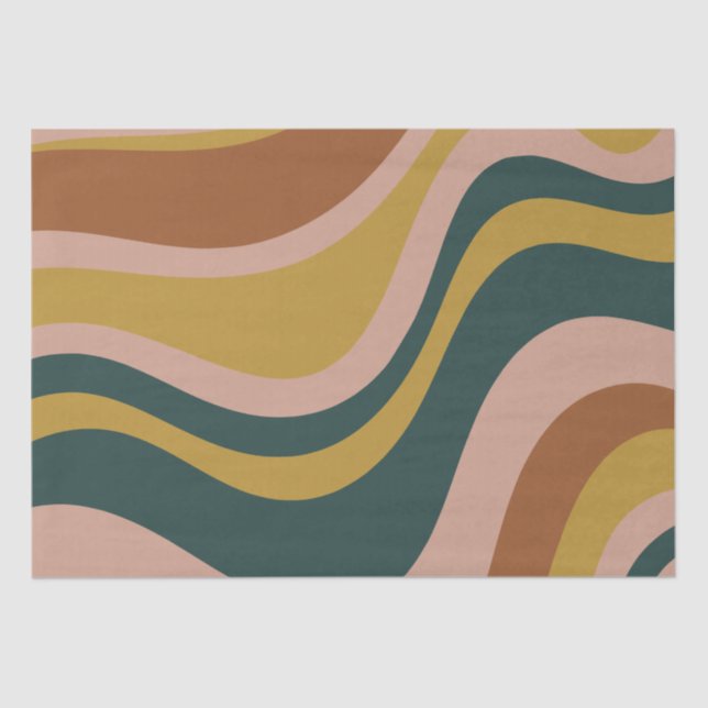 Papel De Seda Boho Earth Tones Trendy Modern Abstrato Patterno (Frente )