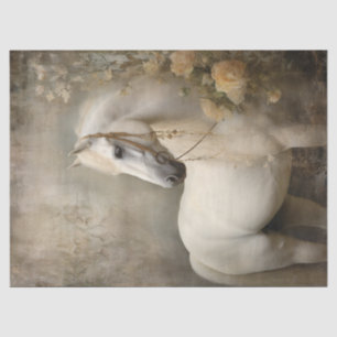 Papel De Seda Boho Elegant White Horse Decoupage