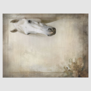 Papel De Seda Boho Elegant White Horse Decoupage