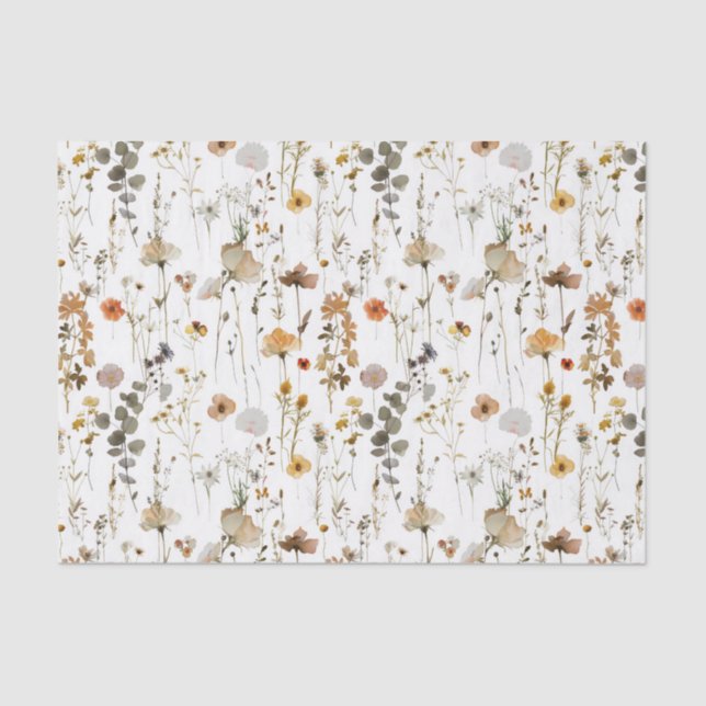 Papel De Seda Boho Flor Silvestre (Frente )