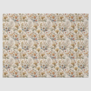 Papel De Seda Boho Floral em Beige