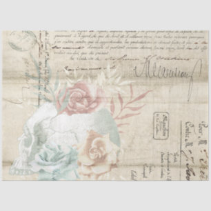 Papel De Seda Boho Floral Ephemera Série Design nº 6