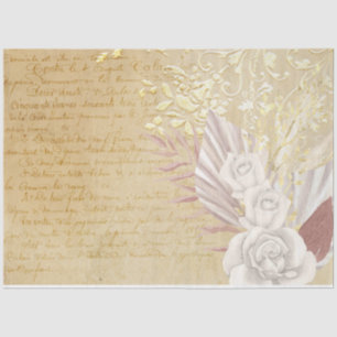 Papel De Seda Boho Floral Ephemera Série Design nº 9