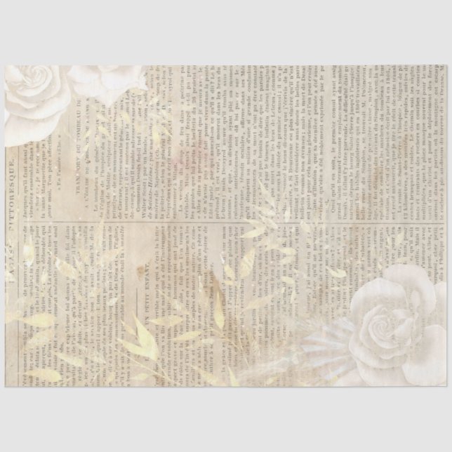 Papel De Seda Boho Floral Série de Ephemera Design #1 (Frente )