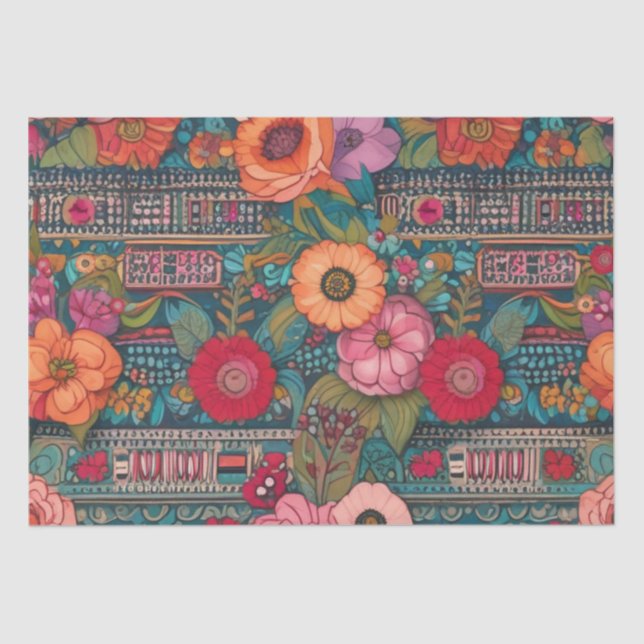 Papel De Seda Boho Floral Whimsical (Frente )