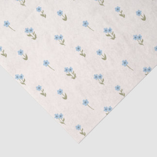 Papel De Seda Boho Flores Silvestres Floral Campestre Azul