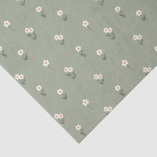 Papel De Seda Boho Flores Silvestres Floral Campestre Verde Dits