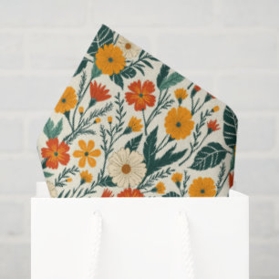 Papel De Seda Boho Florescendo