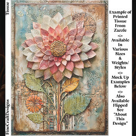 Papel De Seda Boho Flower with Artisan Texture DZ9L Decoupage