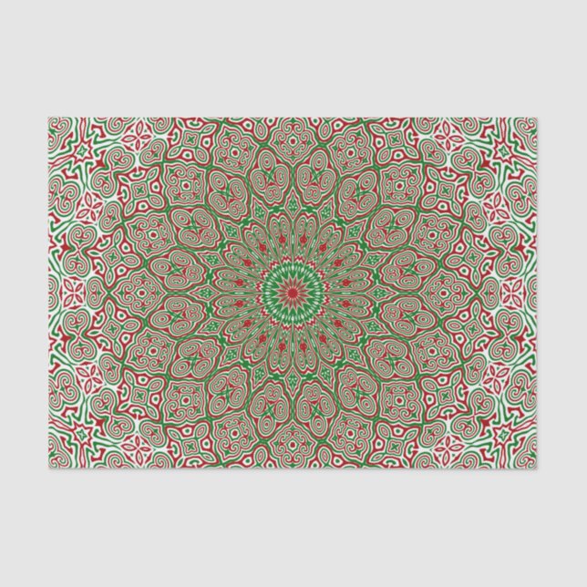Papel De Seda Boho Hippie Funky Trippy Ornamentado Natal Mandala (Frente )