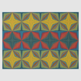 Papel De Seda Boho Hippie Red Yellow Blue Vintage Etnia Tribal