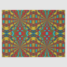 Boho Hippie Red Yellow Blue Vintage Etnia Tribal
