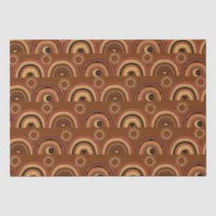 Papel De Seda Boho Mystic Eye Rainbow Brown Fundo