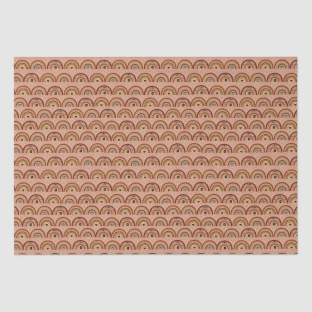Papel De Seda Boho Mystic Eye Rainbow Tan Background (Frente )