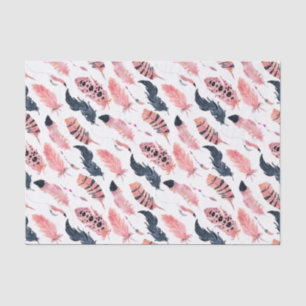 Papel De Seda Boho Pink Feather
