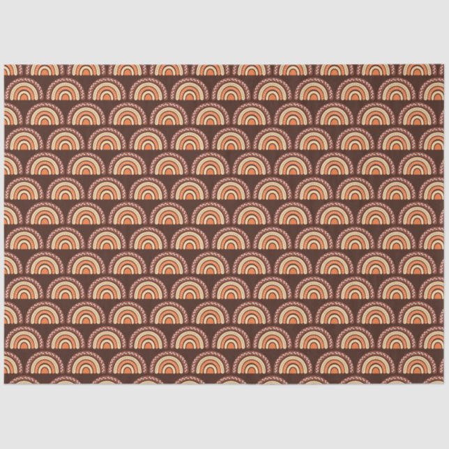 Papel De Seda Boho Rainbow Orange e Brown (Frente )