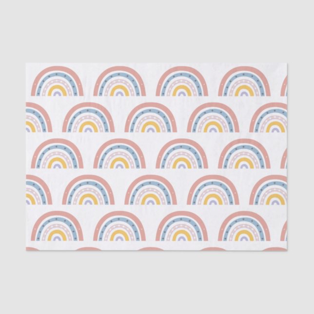 Papel De Seda Boho Rainbow Pastel (Frente )