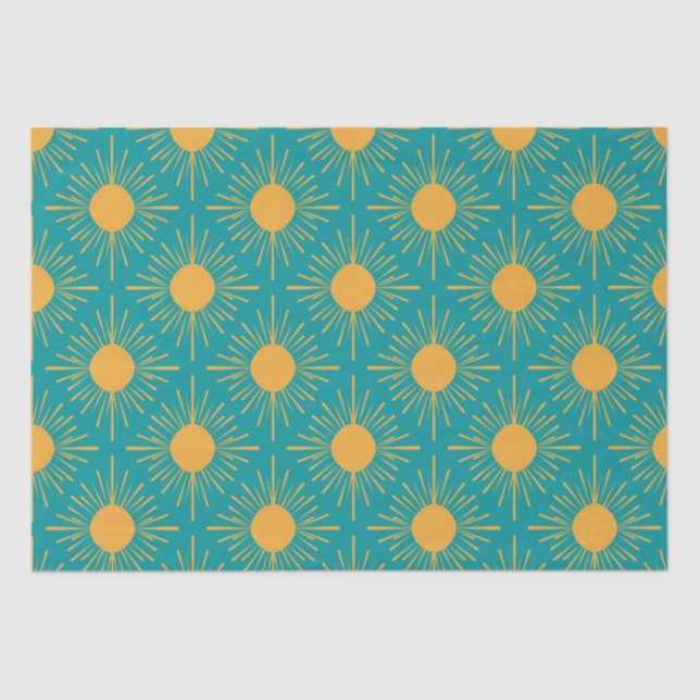 Papel De Seda Boho Ray de Sun Turquoise (Frente )