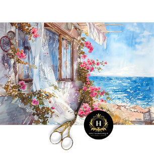 Papel De Seda Boho Rosa Apanhador de Sonhos Costeiro Decoupage