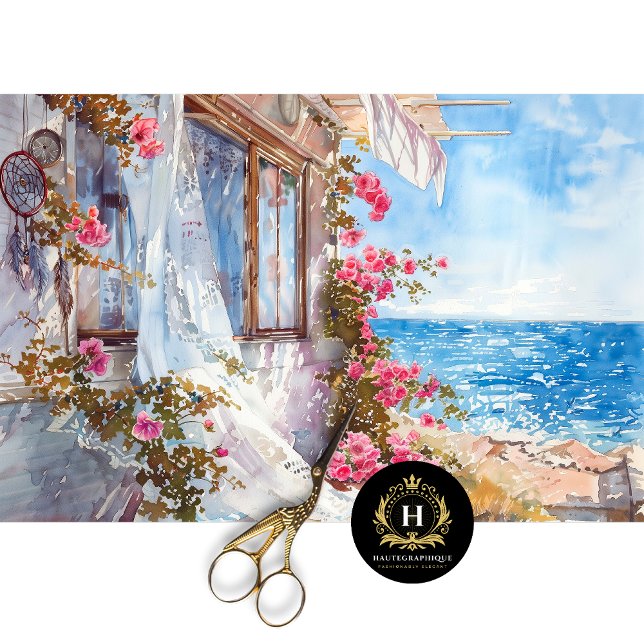 Papel De Seda Boho Rosa Apanhador de Sonhos Costeiro Decoupage (Criador carregado)
