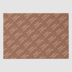 Papel De Seda Boho Summer Brown Terracotta Trendy Happy Birthday