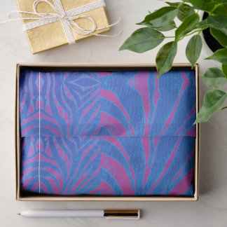 Papel De Seda Boho Tiger Stripe Rosa e Azul