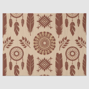 Papel De Seda Boho Tribal Abstrato Pattern Terra Geométrica