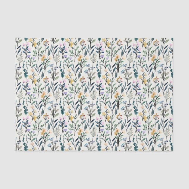 Papel De Seda Boho Watercolor Wildflower (Frente )