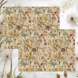 PAPEL DE SEDA BOHO WILDFLOWERS FLORAL DECOUPAGE