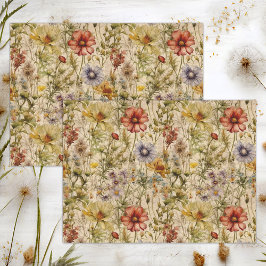 PAPEL DE SEDA BOHO WILDFLOWERS FLORAL DECOUPAGE