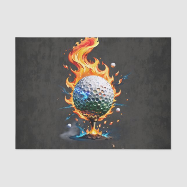 Papel De Seda Bola branca-clara de golfe (Frente )