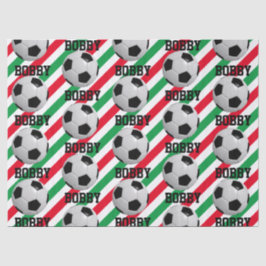 Papel De Seda Bola de Futebol Adição de nome Strike Red n Green
