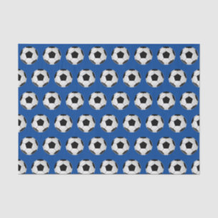 Papel De Seda Bola de futebol branca e azul preta